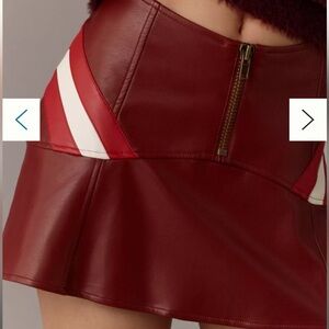 Anthropologie Red and White Mini Skirt